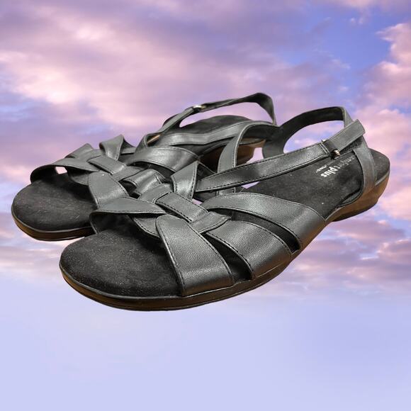 Size 38 Comfort Plus By Predictions 1” Heel strappy Sandal Goth Witchy Casual - Picture 1 of 10